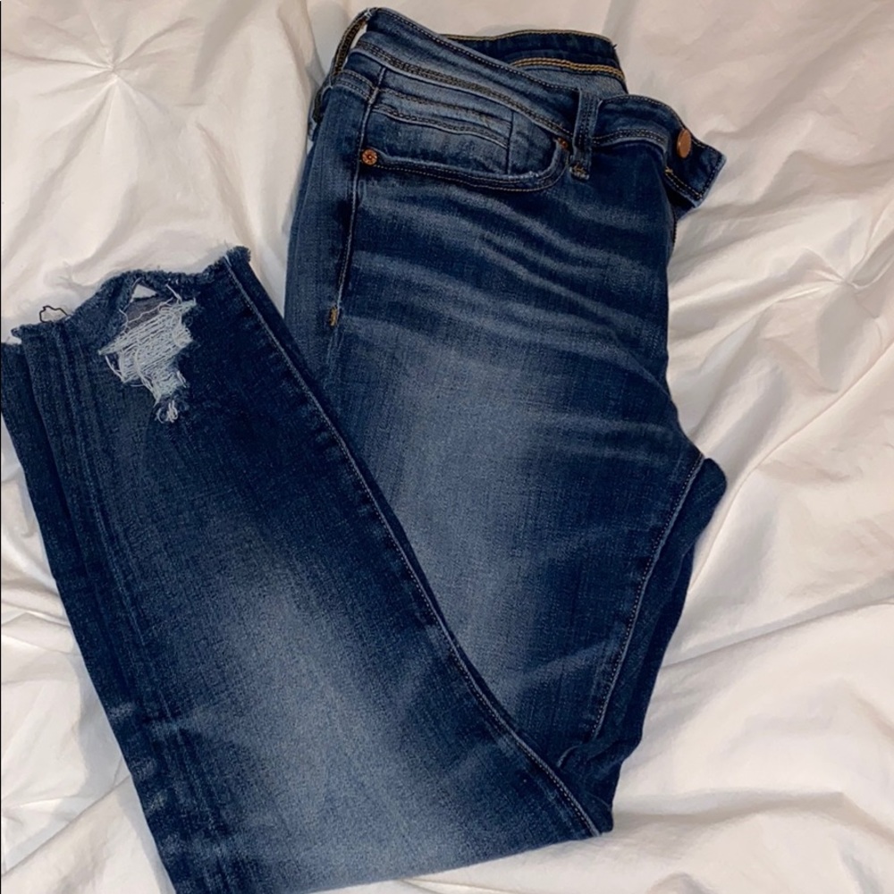 buckle black dark wash denim jeans